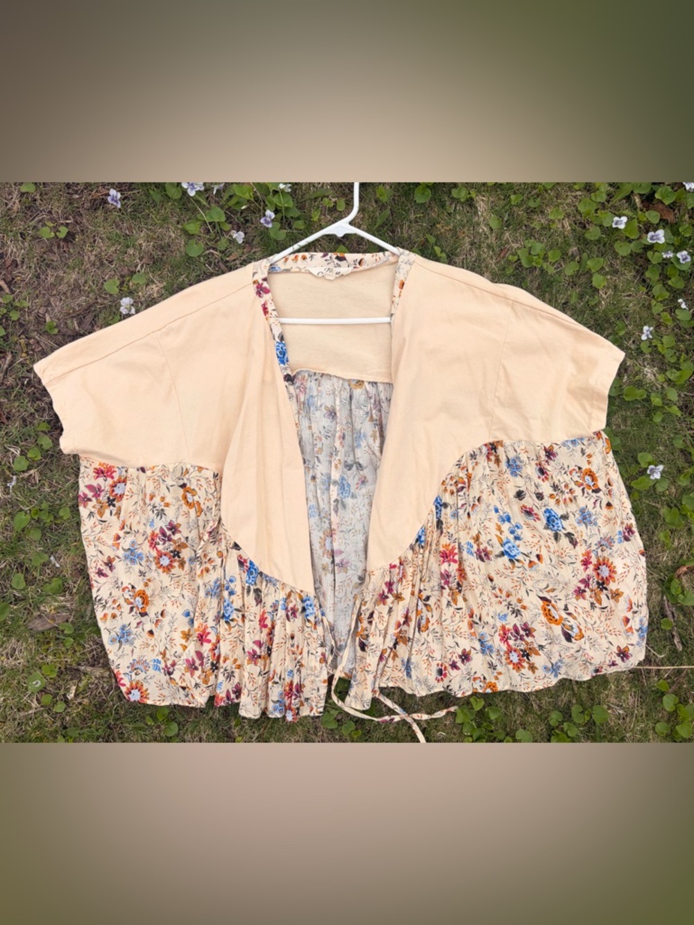 Floral Cream Peasant Blouse